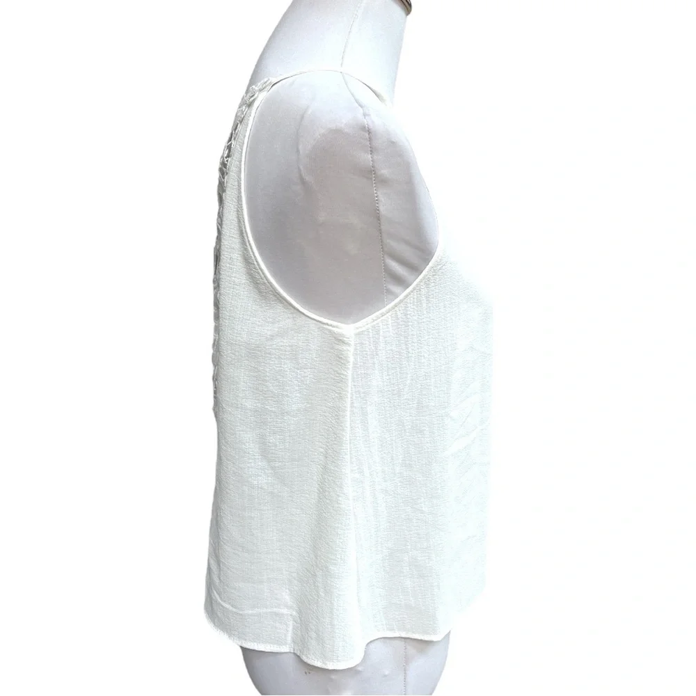 Zara Floral Lace Back Tank Top White Size XSmall - Picture 4 of 10